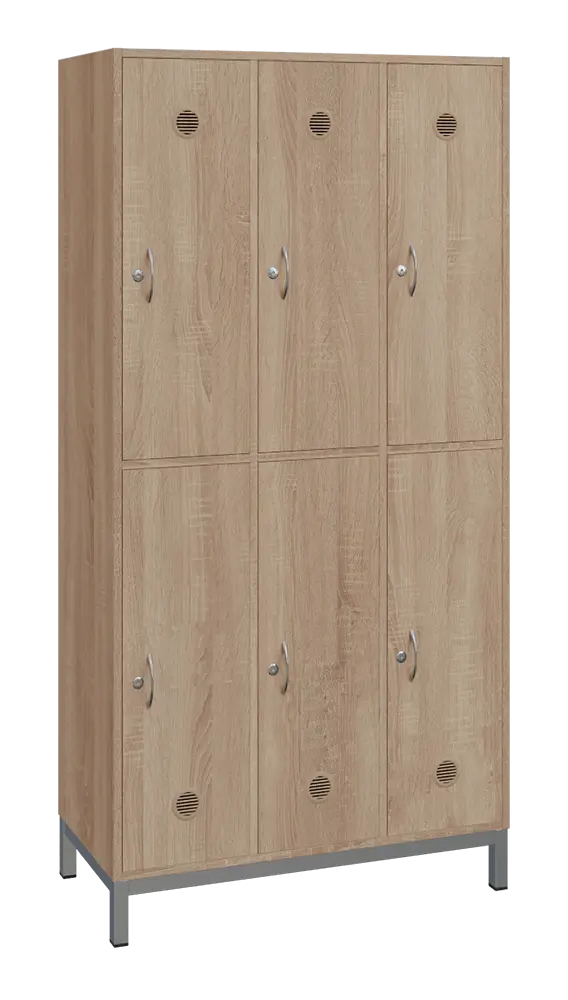 SBS-2233 šatní skříň 6-boxová, 1800x900x400 mm, kovové nohy, dub bardolino